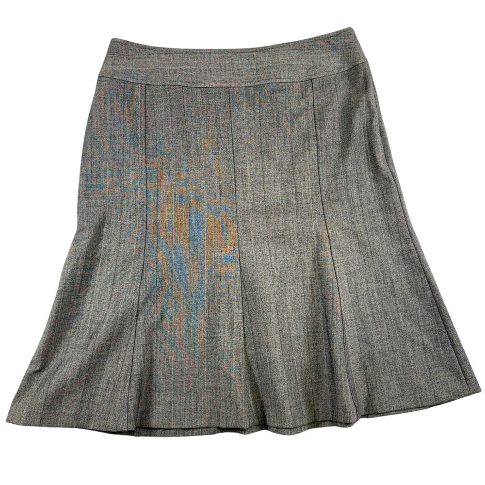 Alfani Womens Grey Pinstripe A-Line Flared Knee Length Career Skirt Size 8